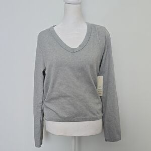 No Boundaries Gray V-Neck Top